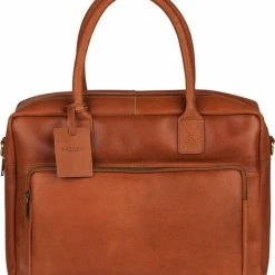 Gloednieuw 🎉 Hete verkoop 🎁 Burkely Vintage Mitch Worker - Schoudertas - Cognac 🌟 👍