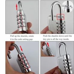 Beste deal ⌛ Uitgang 🔔 Igoods 4 Cijferig Kofferslot - Reisslot - Reis Cijferslot - Cijferhangslot - Hangslot - Bagageslot - Luggace Lock - 80 Mm - Zilver 👏 😉 -Tassen-dames Winkel 550x617