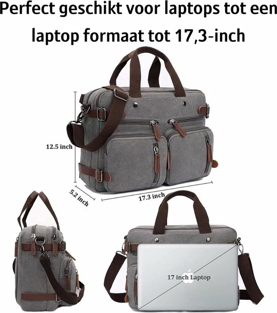 Coupon ๐ Goedkoopste โญ Jeusin® Multifunctionele Comfortabele Laptoptas 3-in-1 Rugtas - Schoudertas - Voor 17,3-inch Laptop Formaat - Grijs ๐ฅฐ โค๏ธ 5 Coupon ๐ Goedkoopste โญ Jeusin® Multifunctionele Comfortabele Laptoptas 3-in-1 Rugtas - Schoudertas - Voor 17,3-inch Laptop Formaat - Grijs ๐ฅฐ โค๏ธ - Afbeelding 3