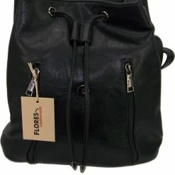 Goedkoop 🔔 Beste deal 🔔 Flores Lederwaren Soepele Zwarte Leren Rugzak ✔️ ⭐ -Tassen-dames Winkel 550x633 4