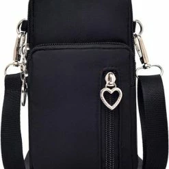 Begroting โญ Korting โจ Forever Young - Nylon Telefoontasje - Crossbody Tas - Waterdicht - Zwart ๐ ๐