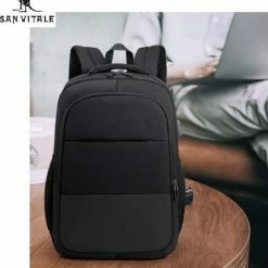 Uitgang ❤️ Korting 🌟 San Vitale® - Rugzak 2.0 Met USB Poort - Schooltas - 16 Inch Laptop Rugtas - Dames/Heren - 30L - Waterafstotend - Zwart 🥰 ⭐ -Tassen-dames Winkel 550x638 5