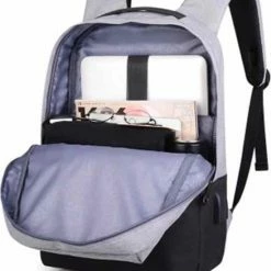 Coupon 👏 Goedkoopste 🌟 YULO TRIBE Rugzak - Inclusief USB Oplaadstation - Geschikt Voor 15 Inch Laptop - Spat Waterdicht - Schooltas - Zwart/Grijs 😉 🎁 -Tassen-dames Winkel 550x644 7