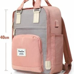 Beste deal ❤️ Top 10 🛒 Damesrugzak Voor School, Waterdicht, Groot, 15,6 Inch Laptoprugzak, Schoolrugzak, Jongens, Tieners, Meisjes, Met USB-aansluiting, Dagrugzak Voor Reizen, Universiteit, Camping, Roze ⌛ 🎁 -Tassen-dames Winkel 550x645