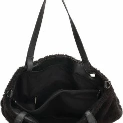 Groothandel 🎁 Top 10 🔥 Enrico Benetti Teddy Tas Met Rits - Langere Schouderband - Fluffy Zachte Shopper | Zwart 😉 🎉 -Tassen-dames Winkel 550x654 8