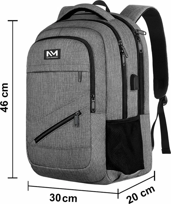 Korting 💯 Begroting ✔️ Navy Madden Rugzak Met USB Poort 28L - Grijs - Luxe Laptop Rugtas 15.6 Inch Met Laptopvak - Heren - Dames - Jongens - Meisje - Waterafstotend - Rugzakken 🛒 😍 13 Korting 💯 Begroting ✔️ Navy Madden Rugzak Met USB Poort 28L - Grijs - Luxe Laptop Rugtas 15.6 Inch Met Laptopvak - Heren - Dames - Jongens - Meisje - Waterafstotend - Rugzakken 🛒 😍 - Afbeelding 11