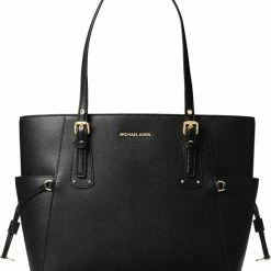 Goedkoopste 😍 Gloednieuw ⌛ Michael Kors Voyager M Dames Schoudertas - Black / Gold 🎉 😀 -Tassen-dames Winkel 550x656 8