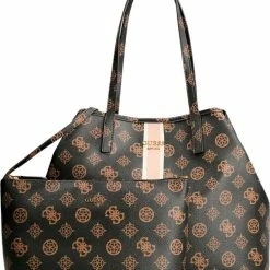 Coupon 😍 Beste Pirce 🛒 Guess Vikky Large Tote Dames Handtas - Bruin 💯 🛒