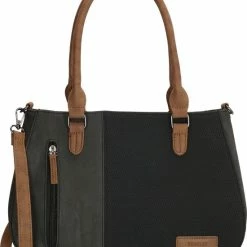 Begroting โจ Top 10 ๐ Nuba Design - Schoudertas / Handtas - Dames Tas - Veel Vakjes - Zwart / Antraciet ๐ ๐