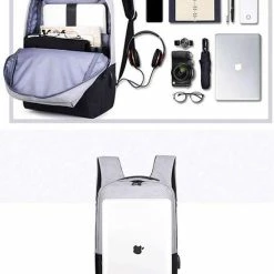 Coupon 👏 Goedkoopste 🌟 YULO TRIBE Rugzak - Inclusief USB Oplaadstation - Geschikt Voor 15 Inch Laptop - Spat Waterdicht - Schooltas - Zwart/Grijs 😉 🎁 -Tassen-dames Winkel 550x692 4