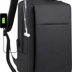 Korting 🥰 Coupon 🥰 MIRI Laptoptas – 2-in-1 Rugtas / Schoudertas – Tot 15.6 Inch – Zwart – Anti-diefstal – Heren / Dames – USB Poort – Verstelbaar ✨ 😉