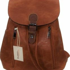 Flash-uitverkoop 😍 Beste Verkoop 🎉 Flores Lederwaren Soepele Cognac Leren Rugzak 👍 ❤️