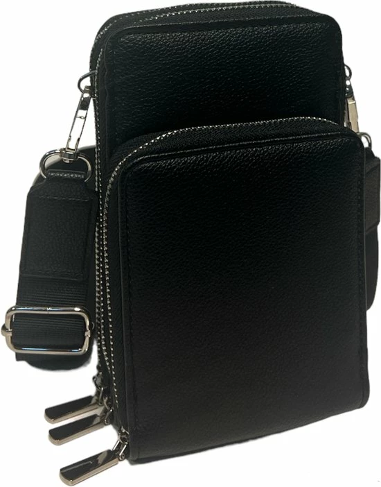 Kopen β Uitgang π THL Design – Telefoontasje Dames Crossbody – Schoudertasje Telefoon – Kleine Tas – 3 Vakken - Zwart 𧨠π 4 Kopen β Uitgang π THL Design – Telefoontasje Dames Crossbody – Schoudertasje Telefoon – Kleine Tas – 3 Vakken - Zwart 𧨠π - Afbeelding 2