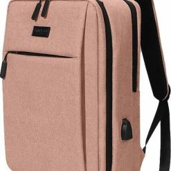 Tassen-dames Winkel 40 Beste Verkoop ๐ Flash-uitverkoop ๐ ZILOU® Rugzak - 15,6 Inch Laptop Rugtas - USB Poort - Waterafstotend - Roze ๐ฏ โจ