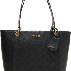 Beste deal 😀 Hete verkoop 🤩 Guess Noelle Dames Handtas - Black Logo 🎉 ✔️