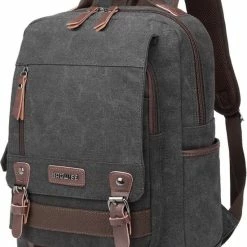 Korting ⌛ Groothandel 💯 Bagwise® - Rugzak - Rugtas - Schooltas - Canvas -25 L - Vintage - 15" Inch Laptopvak -1270 Zwart ⭐ 🤩 -Tassen-dames Winkel 550x764 4