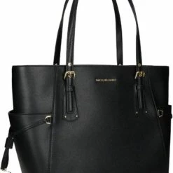 Goedkoopste 😍 Gloednieuw ⌛ Michael Kors Voyager M Dames Schoudertas - Black / Gold 🎉 😀 -Tassen-dames Winkel 550x766 6