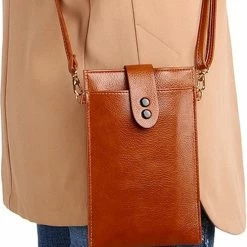 Beste deal ✨ Flash-uitverkoop 🔔 Telefoon Tasje - Cognac | PU Leder | 19 X 12 X 2,5 Cm | Smartphone Tas | Fashion Favorite ❤️ 🤩 -Tassen-dames Winkel 550x773 5