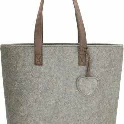 Beste Pirce ⭐ Kopen 🎉 Beagles VILTEN Shopper Schoudertas Grijs Vilt Met Rits TRENDY 🔥 😀