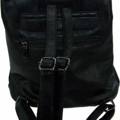 Goedkoop 🔔 Beste deal 🔔 Flores Lederwaren Soepele Zwarte Leren Rugzak ✔️ ⭐ -Tassen-dames Winkel 550x825 39