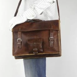 Uitgang 🧨 Korting 🧨 Oncedoce Laptoptas 15,6 Inch “Toledo SQ15” - Messengertas – Cognac Bruin Echt Leer Businesstas - ECHTE LEDER - Unisex Vintage Design - Boekentas - Handgemaakt - A4 Formaat Tas 👏 🔔 -Tassen-dames Winkel 550x830 5