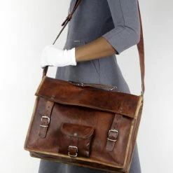 Uitgang 🧨 Korting 🧨 Oncedoce Laptoptas 15,6 Inch “Toledo SQ15” - Messengertas – Cognac Bruin Echt Leer Businesstas - ECHTE LEDER - Unisex Vintage Design - Boekentas - Handgemaakt - A4 Formaat Tas 👏 🔔 -Tassen-dames Winkel 550x837 7